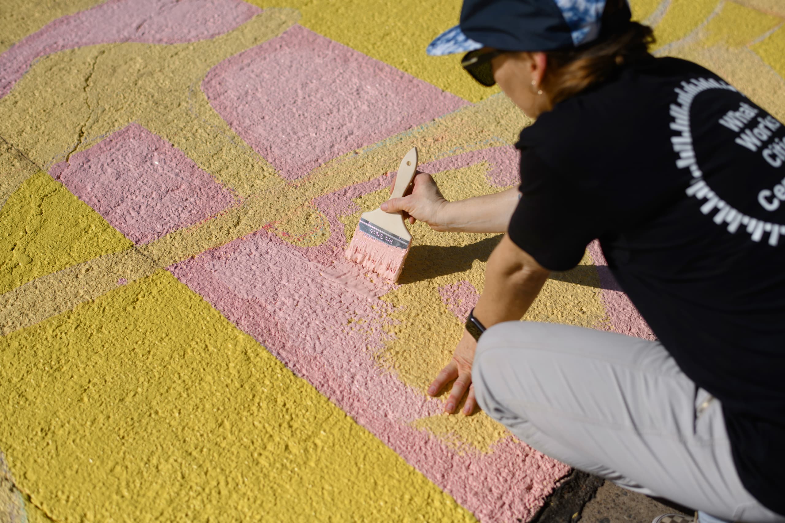 Hardy Drive bike lane mural photo